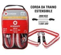 Corda Traino Estensibile con Gancio in Acciaio 1,5 - 4 m Cavo Soccorso Kiksafe