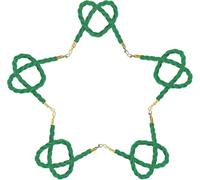 Corda verde in nylon ritorto stile canapa con ganci dorati, 32 mm | Corda verde in nylon ritorto stile canapa con moschettoni dorati, 32 mm, per aeroporti, banche, hotel e concerti