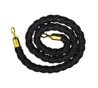 Corda VIP per il controllo della folla, 90 cm, in canapa nera, con gancio a D, robusta, per ristoranti, hotel, eventi e soluzioni di gestione delle code