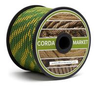 Cordamarket Corda in Poliestere ad Alta tenacità, Corda Nautica ad Alta Resistenza, per Nautica, Campeggio e Decorazione, Giallo/Verde, 8 mm × 50 m