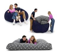 CordaRoy's Pouf in peluche, convertibile, con rivestimento in tessuto felpato lavabile in lavatrice, per cantina, soggiorno, sala giochi, dormitorio e altro ancora, misura matrimoniale, colore: indaco