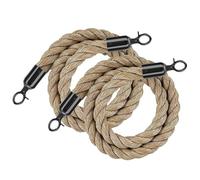 Corde Barriera Coda 2 Pezzi per Il Controllo della Folla, Barriera in Corda di Canapa Intrecciata da 2-5 Piedi per Divisore di Coda, Canapa Originale Barriera di (Size:4ft/120cm,Color:Gancio nero)