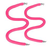 Corde barriera viola resistenti, confezione da 2, lunghezza 1,5 m, spessore 3,8 cm, con ganci argentati, ideali per eventi interni ed esterni, gestione delle code e decorazioni eleganti