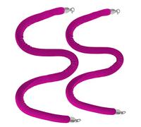 Corde barriera viola resistenti, confezione da 2, lunghezza 1,5 m, spessore 3,8 cm, con ganci argentati, ideali per eventi interni ed esterni, gestione delle code e decorazioni eleganti
