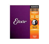 Corde Chitarra Acustica Elixir 16027 Nanoweb 11-52 Custom Light Professionale