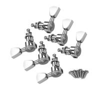 Corde Chitarra Macchine 6 pezzi 3L 3R for chitarra, piroli di accordatura, meccaniche, manopole, viti montaggio e ghiere per Chitarra Acustica(Sliver)