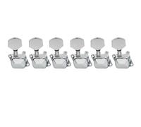 Corde Chitarra Macchine Set di 6 meccaniche for chitarra semi-sigillate in linea, piroli, chiavi e for stile ST Squier per Chitarra Acustica(Chrome)