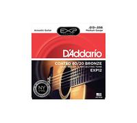 Corde D’Addario EXP12 per chitarra acustica, rivestimento in bronzo 80/20, Medium, 13-56