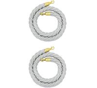 Corde di barriera, corda di sostegno, set di 2 corde di canapa intrecciate for il controllo della folla, for divisori di code, ristoranti, cinema, hotel, feste(Grey,1m/3.3ft)