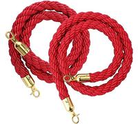 Corde di barriera, Corda sospesa con ganci a scatto, corda artigianale intrecciata rossa for l'ingresso del ristorante, confezione da 2(400cm/157.5 in)