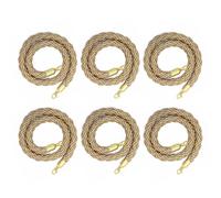 Corde di barriera per il controllo della folla, corda di canapa per musei/compagnie aeree, 6 pezzi, per musei/compagnie aeree, corda intrecciata (champagne, 0,6 m, 1,2 m, 1,5 m, 1,8 m, 2,4 m, 3 m, 0,6