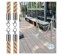 Corde di canapa naturale da 2,1 m - 4 cavi intrecciati ecologici per la gestione delle code di folla e soluzioni di linea barriera, perfette per eventi e uso esterno