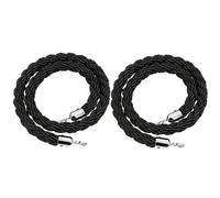 Corde di delimitazione per Code, Corda di Canapa Intrecciata Nera con Ganci argentati, barriera per Il Controllo della Folla, barriera per File in Coda per Hotel/concerti/teatro/Salone dell'