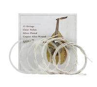Corde di Oud in Nylon Chiaro e Lega di Rame Placcata Argento Set di Sostituzione Materiali di Qualità per Suono Eccellente e Durata Prolungata Confezione da 12 Corde
