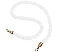 Corde di separazione Blu con Gancio Argentato, Corda di Controllo della Folla, Corda di Canapa Intrecciata per separare Le Code, barriera di Sicurezza in Corda (Bianca, 120 cm)