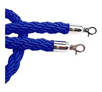Corde di separazione Blu con Gancio Argentato, Corda di Controllo della Folla, Corda di Canapa Intrecciata per divisorio di Coda, barriera di Sicurezza in Corda (Blu 3,3 piedi/100 cm)