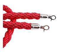 Corde di separazione Blu con Gancio Argentato, Corda di Controllo della Folla, Corda di Canapa Intrecciata per separare Le Code, barriera di Sicurezza in Corda (Rossa, 60 cm)