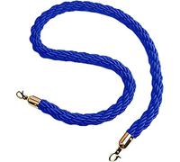 Corde di separazione Blu con Gancio Argentato, Corda di Controllo della Folla, Corda di Canapa Intrecciata per divisorio di Coda, barriera di Sicurezza in Corda (Blu 120 cm)