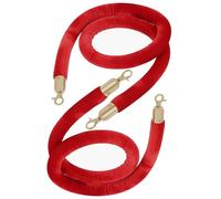 Corde di separazione delle code da 2 a 13 piedi, corda controllo della folla con fermagli dorati, canapa intrecciata for divisorio, barriera in velluto, in for la(Red-gold,6ft/185cm)