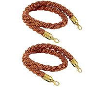 Corde di separazione per Code con Ganci Dorati, barriera in Corda di Canapa Intrecciata per divisori di Code, Corda di Sicurezza per Il Controllo della Folla (B1 1,9 m (6,2 Piedi))