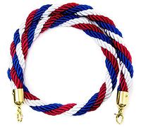 Corde di separazione per Code con Ganci Dorati, barriera in Corda di Canapa Intrecciata per divisori di Code, Corda di Sicurezza per Il Controllo della Folla (A2 5 piedi/155 cm)