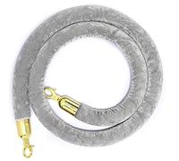 Corde di sostegno in velluto, Barriera di corda con ganci placcati in argento, montanti spessi for eventi su tappeto(Gray,3ft/90cm)