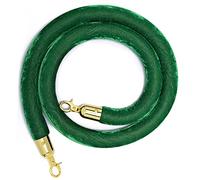 Corde di sostegno in velluto, Barriera di corda con ganci placcati in argento, montanti spessi for eventi su tappeto(Green,5ft/155cm)
