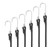 Corde Elastiche,6 Corde Elastiche con Gancio Cinghie Elastiche 100 CM Elastici con Ganci per Teloni Portapacchi Auto Moto Bici,Nero.