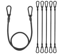 Corde Elastiche,6 Pezzi Cinghie Elastiche con Moschettone Elastici con Ganci 100CM per Portapacchi,Auto,Moto,Bici,Telo,Nero.