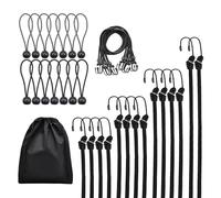 Corde Elastiche con Gancio, 14 Pezzi Corda Elastica, Elastici con Ganci, Ganci Elastici, Elastici con Ganci per Campeggio, Tenda, Teloni, Bici, Auto, 30cm 60cm 80cm 100cm