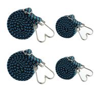 Corde Elastiche con Gancio,2 Pezzi 2M Cinghie di Fissaggio per Bagagli 2 Pezzi 1M Corde Elastiche Piatte Regolabili per Teloni, Campeggio, Portapacchi, Auto, Bici