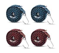 Corde Elastiche con Gancio,Cinghie Elastiche,Cinghia Elastica,4 Pezzi Corda Elastica Piatte Regolabile 2m,Cinghie di Fissaggio per Carrello,Portapacchi,Moto e Biciclette