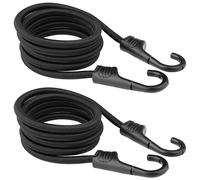 Corde elastiche nere ZHOUBIN da 60 pollici con ganci resistenti, confezione da 2