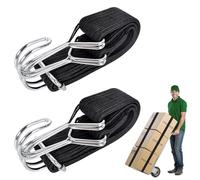 Corde Elastiche Piatte 2 Pezzi, 60/100cm Corde Elastiche Con Gancio,Elastici Portapacchi,Cinghie Di Fissaggio Per Bagagli,Per Biciclette, Campeggio, Auto, Elastici Portapacchi (0.6M)