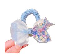 Corde for capelli da principessa con coda di sirena e paillettes | Dolce copricapo da fata con elastici elastici(Blue)
