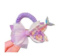 Corde for capelli da principessa con coda di sirena e paillettes | Dolce copricapo da fata con elastici elastici(Purple)