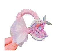 Corde for capelli da principessa con coda di sirena e paillettes | Dolce copricapo da fata con elastici elastici(Pink)