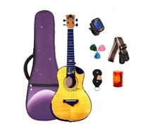 Corde In Cartone Giapponese Lucido Per Ukulele Da Concerto Con Spalla Mancante Da 24 Pollici E Top In Acero Tigre Canadese 2A(4)