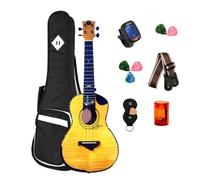 Corde In Cartone Giapponese Lucido Per Ukulele Da Concerto Con Spalla Mancante Da 24 Pollici E Top In Acero Tigre Canadese 2A(3/4)