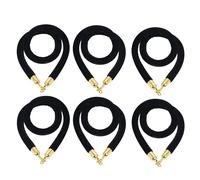 Corde in velluto nero per la gestione delle code, corde da montante per interni ed esterni, con ganci dorati, lunghezza 1,8 m, corde spesse per ristoranti e teatri, set da 6