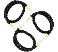 Corde nere intrecciate, ganci dorati, confezioni da 1 a 4, 8 lunghezze | Corde segnapercorso in nylon da 32 mm con moschettoni lucidi per hotel, aree VIP, ristoranti, teatri e gestione delle file