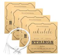 Corde nylon per ukulele ricambio per accordatura, confezione da 4, per strumenti musicali, facili per principianti, facilmente sulla punta delle dita, ukulele nylon