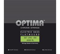 Corde Optima per basso elettrico cromate Set di corde avvolte piatte a 4 corde medie 4099M
