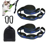 Corde per Amaca 2 Pezzi,Cinghie Amaca Con 10+1 Fibbie ad Anello,Per Fissaggio per Altalena Con 2 Moschettoni a Gancio,Sacca di Stoccaggio,Capacità di Carico 200 KG,Per Viaggi,Amache,Altalene