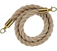 Corde per Barriere per Coda per Il Controllo della Folla Corda per Palo per Pali Barriera di Sicurezza in Corda di Canapa con Bottoni A Pressione Lucidati, D, 1.5M