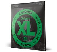 Corde per basso D'Addario XL Chromes Flat Wound - ECB80SL - Scala super lunga - Super leggere 40-95
