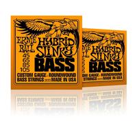 Corde per basso Ernie Ball 2833 Hybrid Slinky Round Wound, confezione da 2