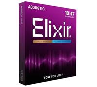Corde per chitarra acustica a 12 corde bronzo 80/20 Elixir Strings con rivestimento POLYWEB, Light (.010-.047)