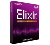 Elixir Strings Corde per chitarra acustica 11306 Nanoweb Bronzo 80/20 Baritone (.016-.070)
