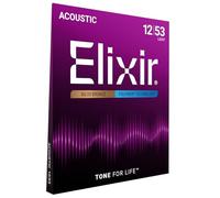 Corde per chitarra acustica bronzo 80/20 Elixir Strings con rivestimento POLYWEB, Light (.012-.053)